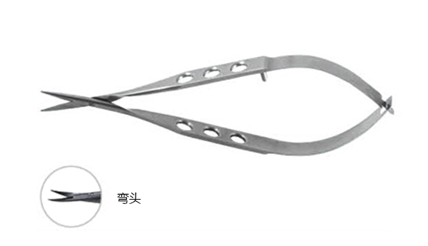 角膜剪 12cm、彎/直鈍、扁柄